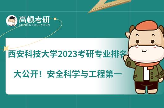 西安科技大學2023考研專業(yè)排名大公開！安全科學與工程第一